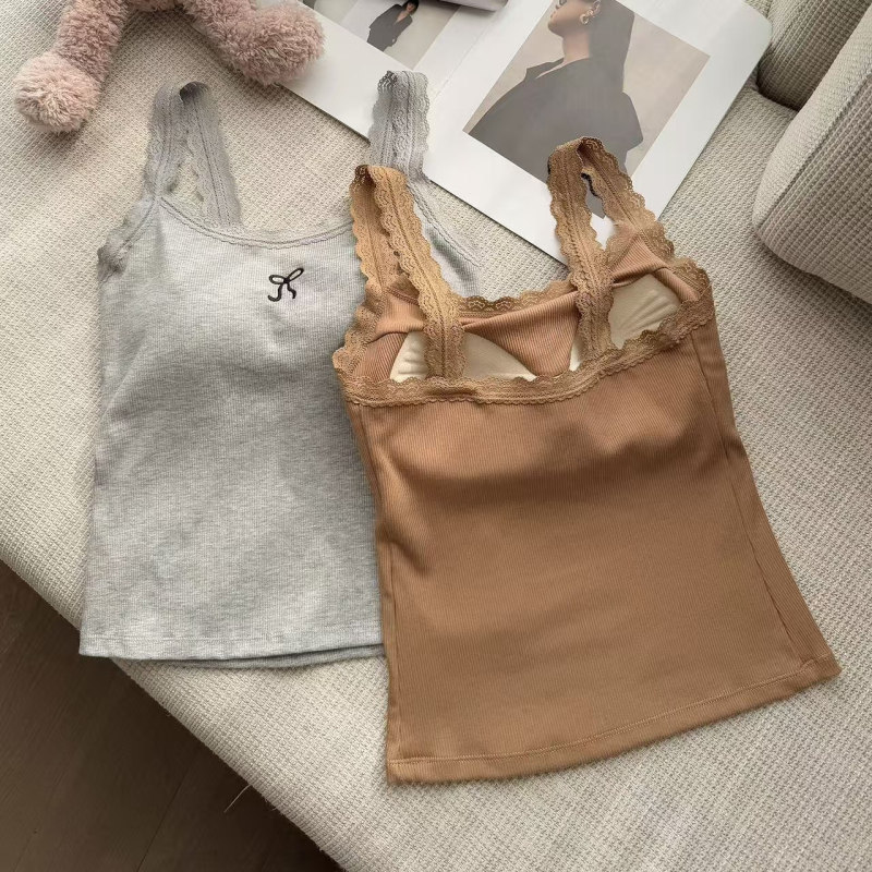 Τop Camisole καλοκαιρινό - Sling & Princess Style, Slim Fit, Chenille ύφασμα, Spandex 30–50%, Διπλοί ιμάντες, Μέτρια ελαστικότητα