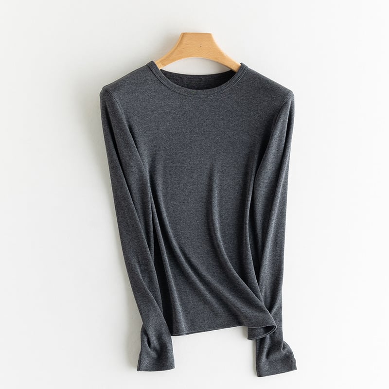 Ženski pulover s poluvisokim ovratnikom, dugi rukavi, kašmirsko-pamukova smjesa s regeneriranom celulozom i bisernim prahom, jesen 2024