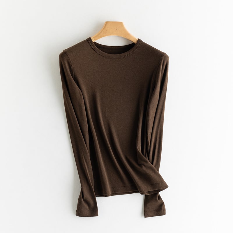 Ženski pulover s poluvisokim ovratnikom, dugi rukavi, kašmirsko-pamukova smjesa s regeneriranom celulozom i bisernim prahom, jesen 2024