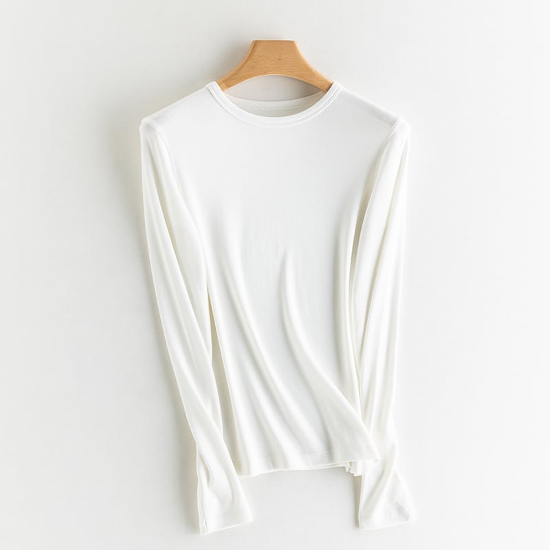 Ženski pulover s poluvisokim ovratnikom, dugi rukavi, kašmirsko-pamukova smjesa s regeneriranom celulozom i bisernim prahom, jesen 2024