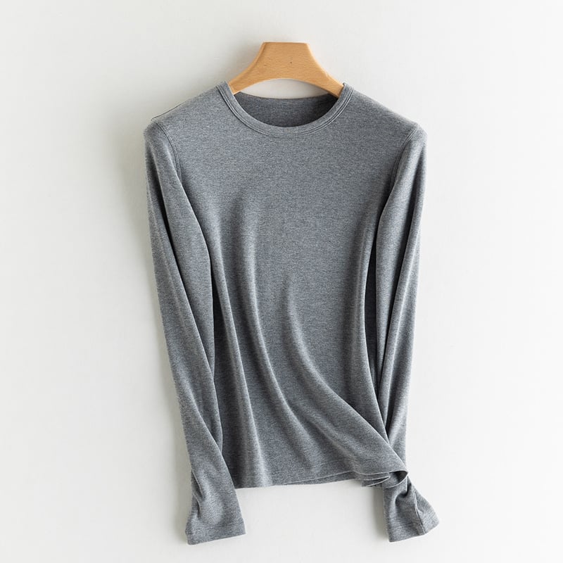 Ženski pulover s poluvisokim ovratnikom, dugi rukavi, kašmirsko-pamukova smjesa s regeneriranom celulozom i bisernim prahom, jesen 2024