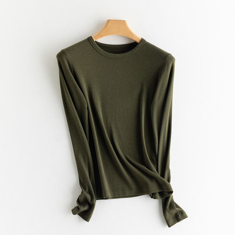 Ženski pulover s poluvisokim ovratnikom, dugi rukavi, kašmirsko-pamukova smjesa s regeneriranom celulozom i bisernim prahom, jesen 2024