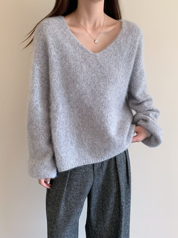 Ženski debeli pulover od vune s kašmirom, široki kroj, okrugli izrez, dugi rukavi, zimski stil 2025