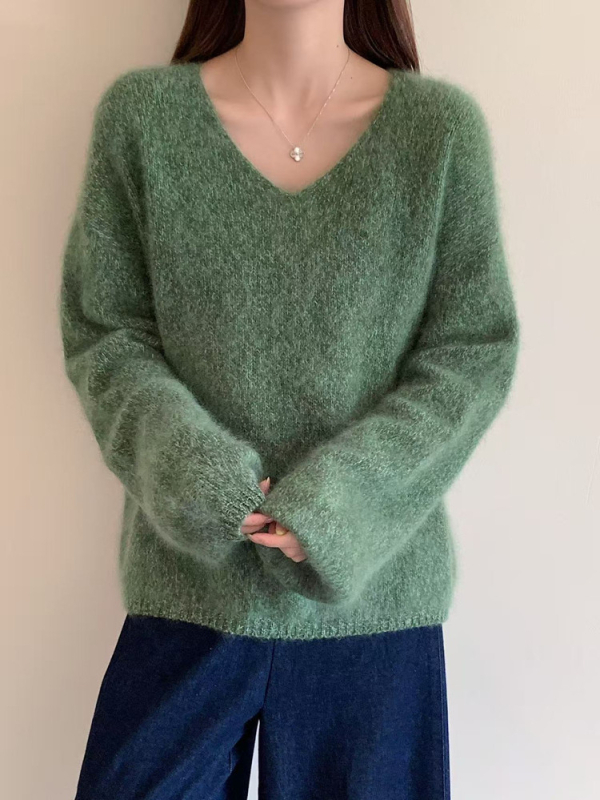 Ženski debeli pulover od vune s kašmirom, široki kroj, okrugli izrez, dugi rukavi, zimski stil 2025