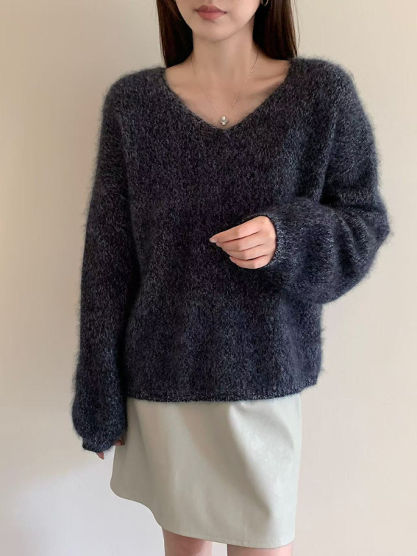 Ženski debeli pulover od vune s kašmirom, široki kroj, okrugli izrez, dugi rukavi, zimski stil 2025