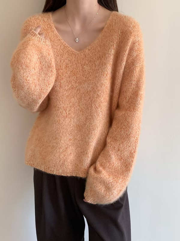 Ženski debeli pulover od vune s kašmirom, široki kroj, okrugli izrez, dugi rukavi, zimski stil 2025