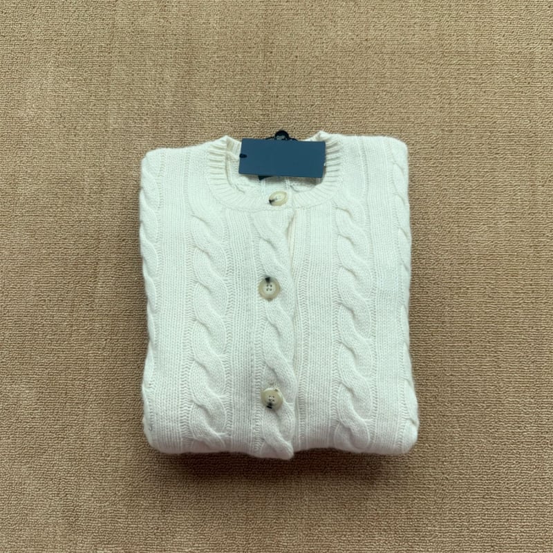 Cardigan s RL logom i izvezom konja – jesensko-zimska klasika, 80% vuna, 20% kašmira, uvijeni pleteni uzorak, ženski top
