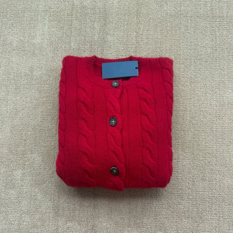 Cardigan s RL logom i izvezom konja – jesensko-zimska klasika, 80% vuna, 20% kašmira, uvijeni pleteni uzorak, ženski top
