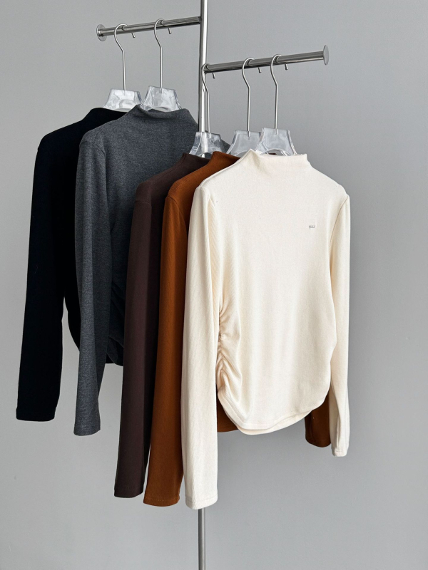 Then Mousse Cashmere Hoodie pulover s polu-visokim ovratnikom, Slim fit, duljina 50–65 cm