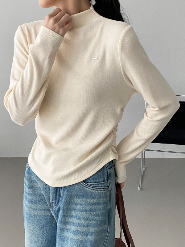 Then Mousse Cashmere Hoodie pulover s polu-visokim ovratnikom, Slim fit, duljina 50–65 cm