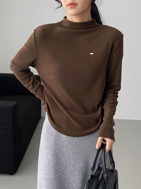 Then Mousse Cashmere Hoodie pulover s polu-visokim ovratnikom, Slim fit, duljina 50–65 cm