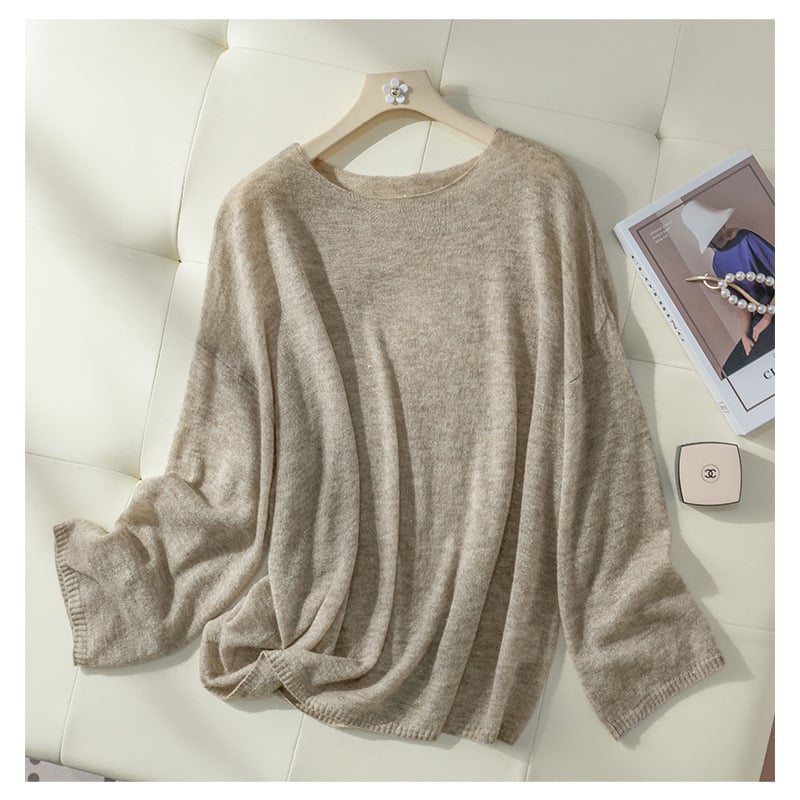 Ženski džemper od Mulberry Silk Cashmere, dekolte na jedno rame, dugi rukavi, redoviti kroj