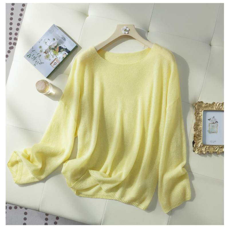 Ženski džemper od Mulberry Silk Cashmere, dekolte na jedno rame, dugi rukavi, redoviti kroj