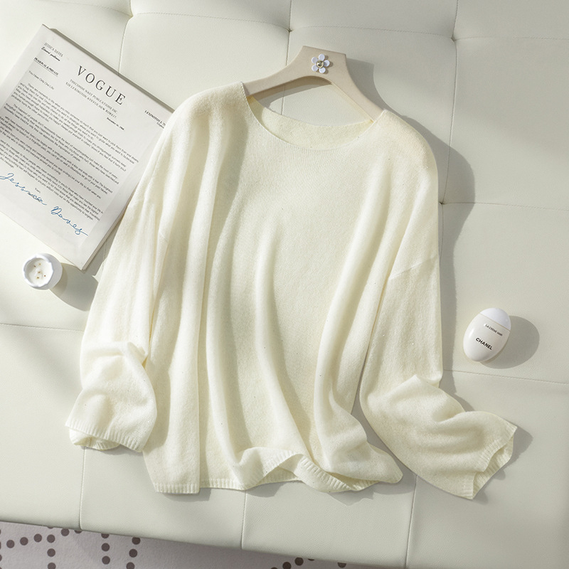 Ženski džemper od Mulberry Silk Cashmere, dekolte na jedno rame, dugi rukavi, redoviti kroj