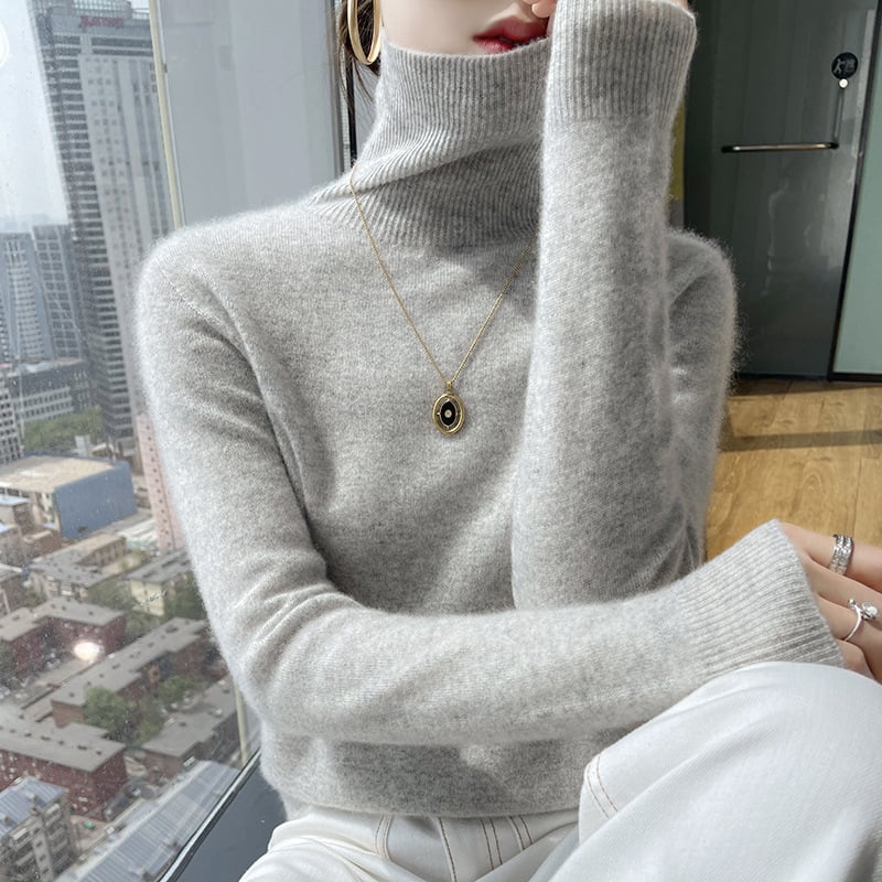 Пуловер с качулка от кашмир и вълна, свободна кройка, средно дълъг, дебел, смес от кашмир 30–50% и вълна 50–70%