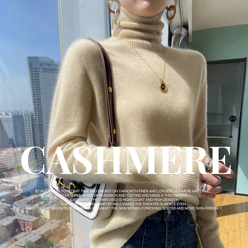 Пуловер с качулка от кашмир и вълна, свободна кройка, средно дълъг, дебел, смес от кашмир 30–50% и вълна 50–70%