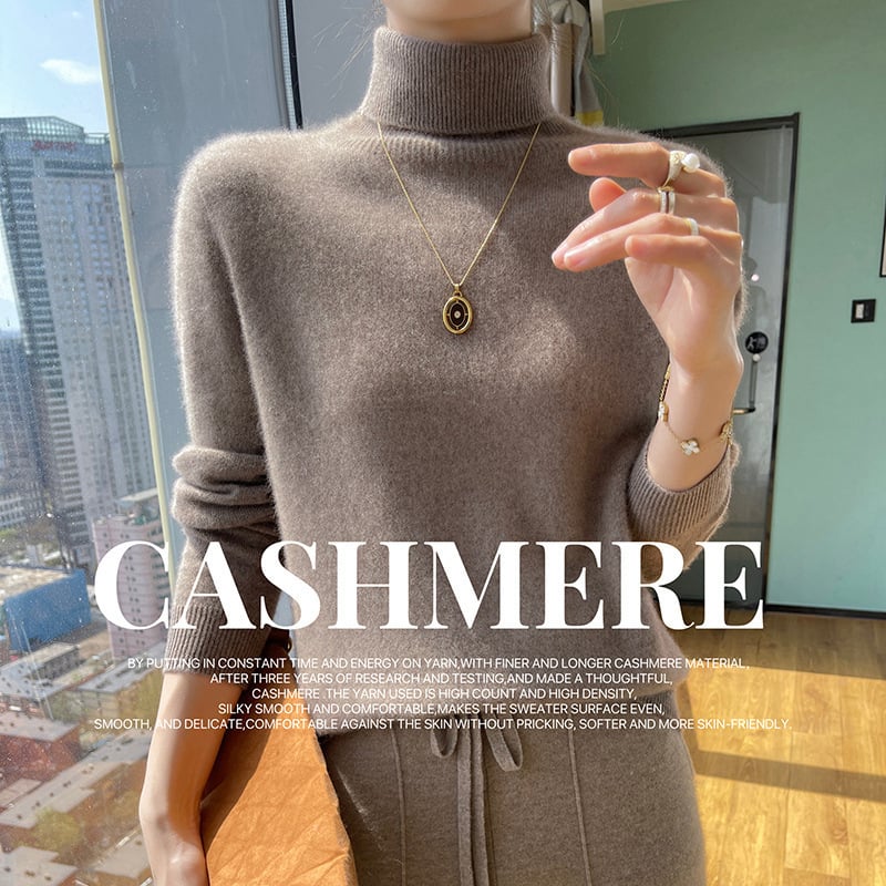 Пуловер с качулка от кашмир и вълна, свободна кройка, средно дълъг, дебел, смес от кашмир 30–50% и вълна 50–70%