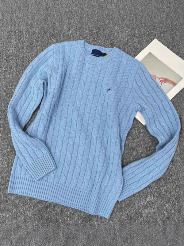 Pulover damă din lână-cashmire cu broderie, guler rotund, croială slim, mâneci lungi, tricot torsionat, iarnă 2025