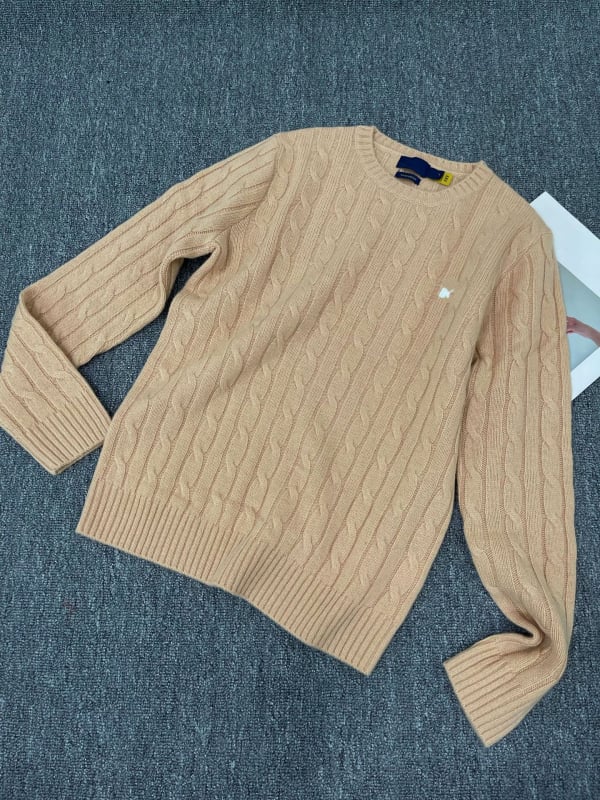 Pulover damă din lână-cashmire cu broderie, guler rotund, croială slim, mâneci lungi, tricot torsionat, iarnă 2025