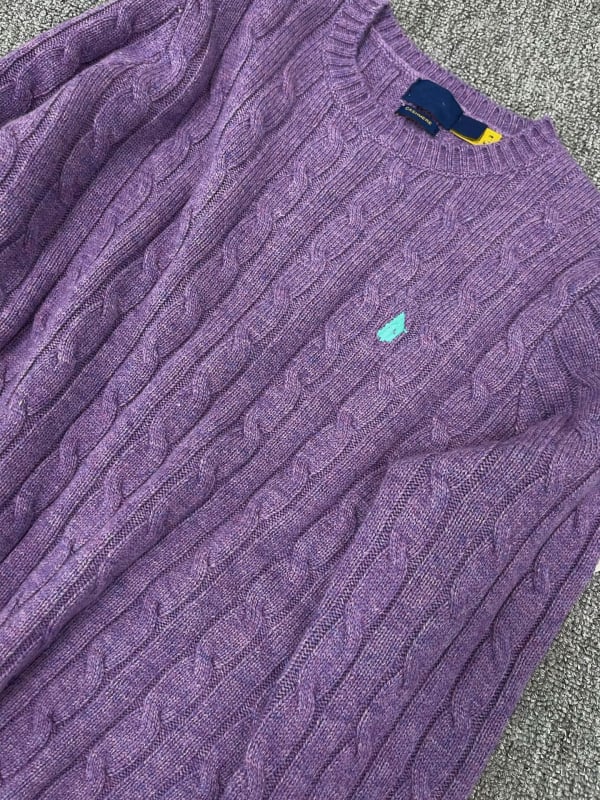 Pulover damă din lână-cashmire cu broderie, guler rotund, croială slim, mâneci lungi, tricot torsionat, iarnă 2025