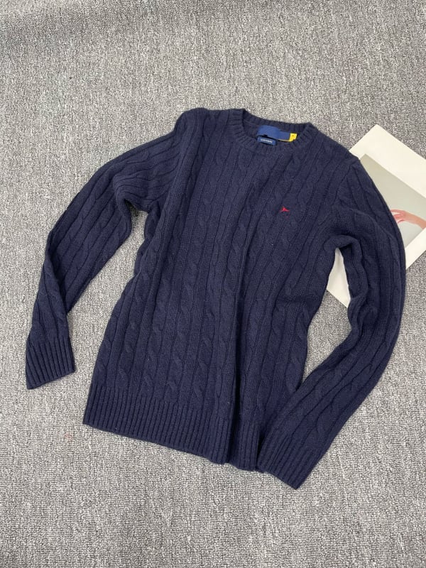 Pulover damă din lână-cashmire cu broderie, guler rotund, croială slim, mâneci lungi, tricot torsionat, iarnă 2025