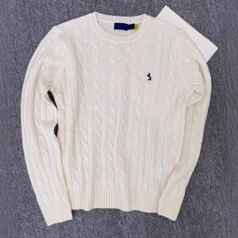 Pulover damă din lână-cashmire cu broderie, guler rotund, croială slim, mâneci lungi, tricot torsionat, iarnă 2025