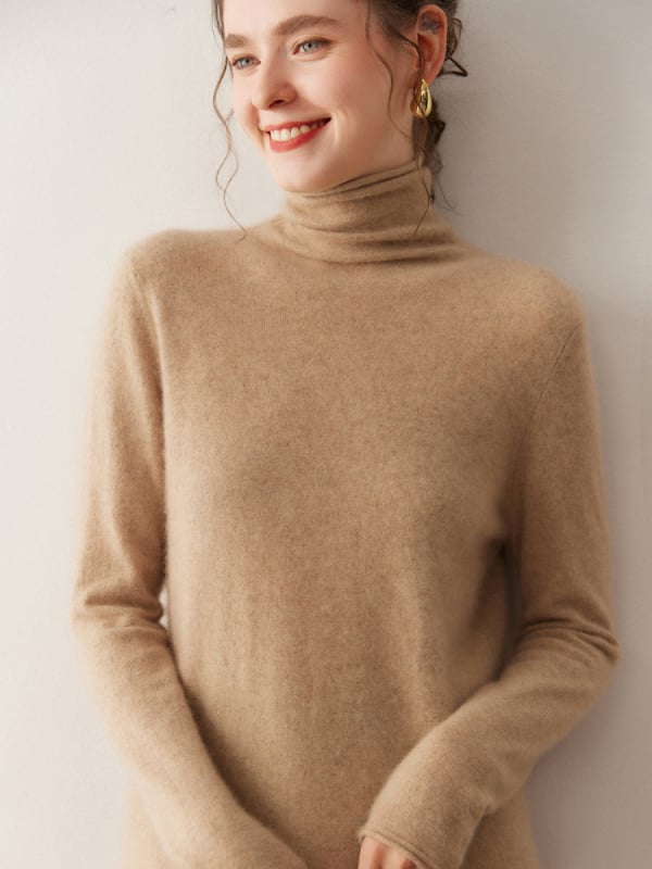 Lukasa pulover tricotat cu glugă din cașmir-amestec, croială lejeră, mâneci lungi