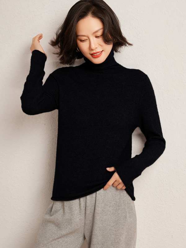 Lukasa pulover tricotat cu glugă din cașmir-amestec, croială lejeră, mâneci lungi