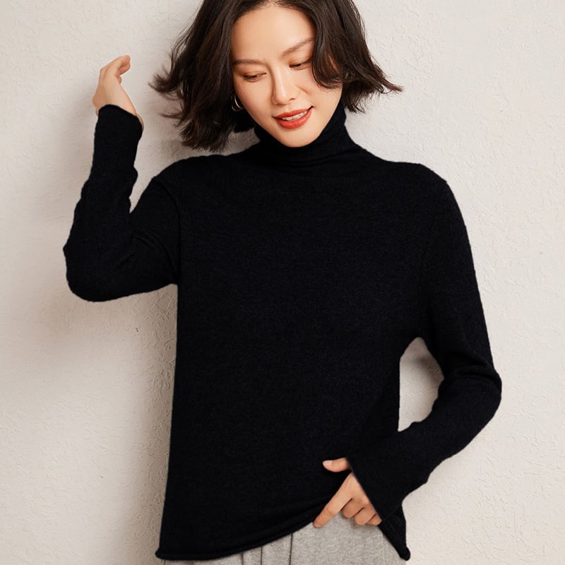 Lukasa pulover tricotat cu glugă din cașmir-amestec, croială lejeră, mâneci lungi