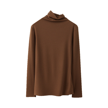 Ženski džemper s visokim ovratnikom, fleece podstava od akrila i kašmira, pleteni, dugi rukavi, klasičan kroj