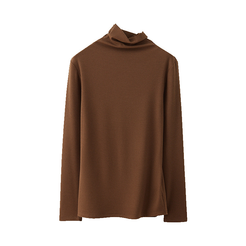 Ženski džemper s visokim ovratnikom, fleece podstava od akrila i kašmira, pleteni, dugi rukavi, klasičan kroj