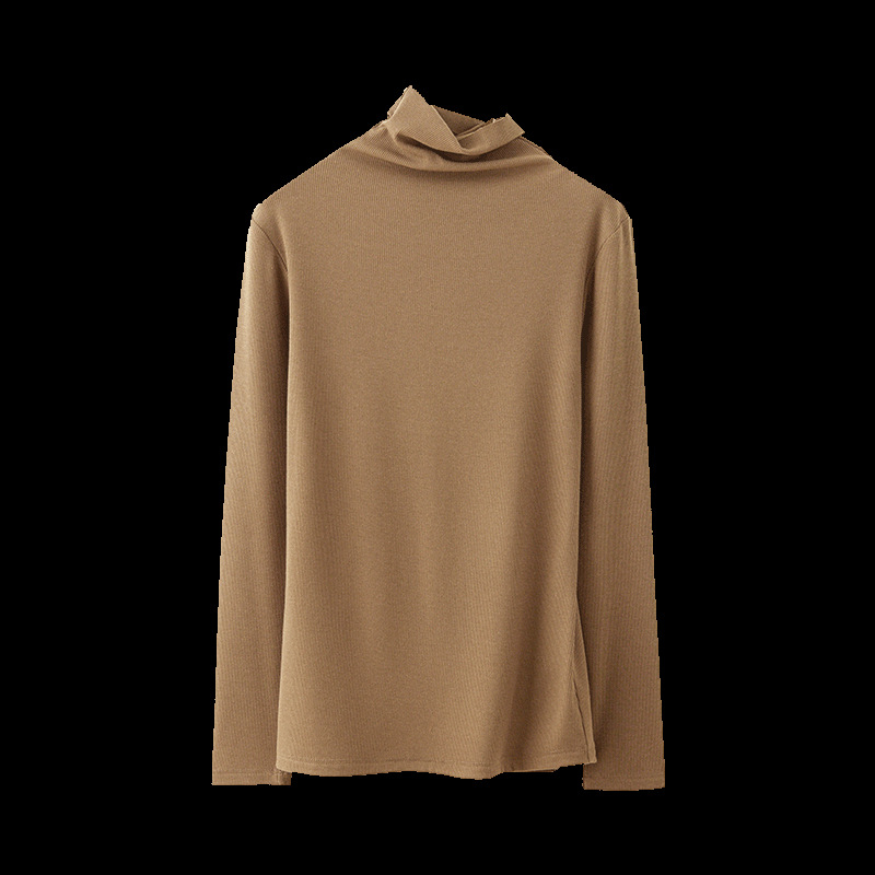 Ženski džemper s visokim ovratnikom, fleece podstava od akrila i kašmira, pleteni, dugi rukavi, klasičan kroj