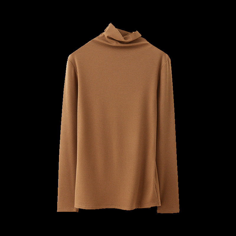 Ženski džemper s visokim ovratnikom, fleece podstava od akrila i kašmira, pleteni, dugi rukavi, klasičan kroj