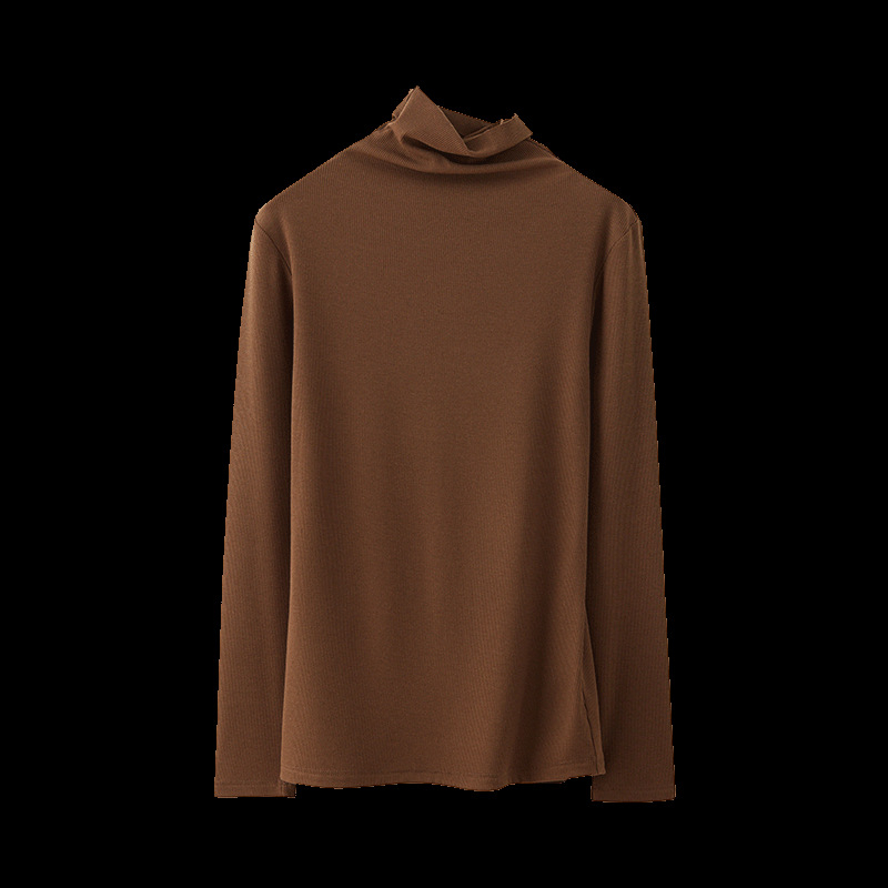 Ženski džemper s visokim ovratnikom, fleece podstava od akrila i kašmira, pleteni, dugi rukavi, klasičan kroj