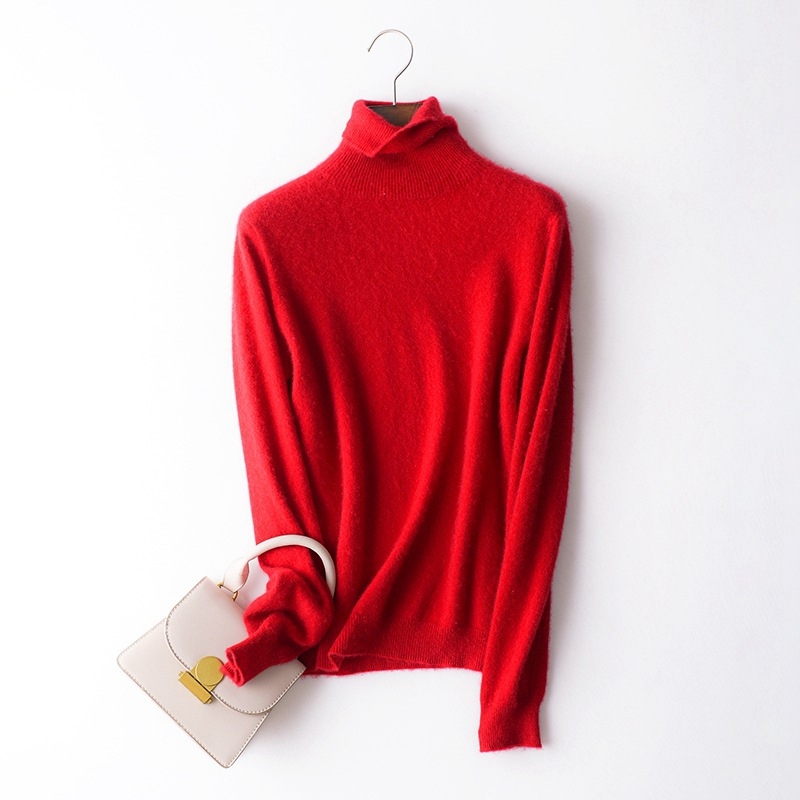 Pulover dama din cașmir fără cusături, guler înalt, mâneci lungi, lungime 50–65 cm, cașmir peste 95%