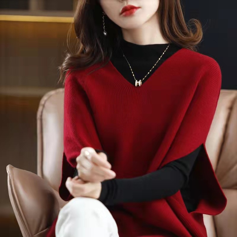 Magic Fen női műkasmír mellény, V-nyakú, ujj nélküli, laza szabás, egyszínű