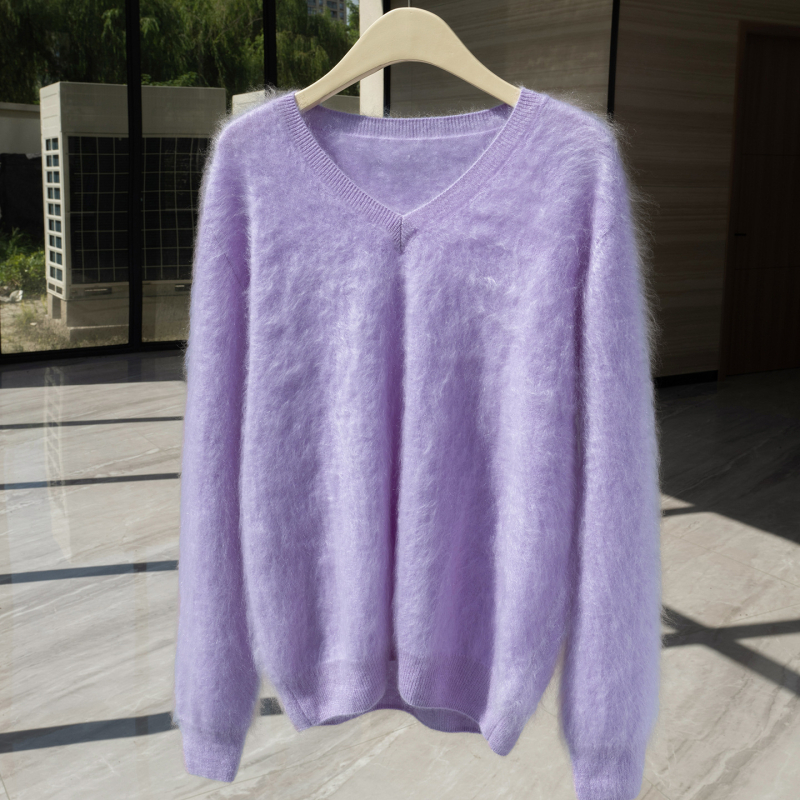 Pulover de damă din cașmir cu glugă – croială lejeră, mâneci lungi, model uni, 95% cașmir