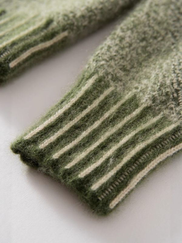 Cardigan din cașmir Xinwan, guler rotund, tricot foarte gros, mâneci lungi, croială regular