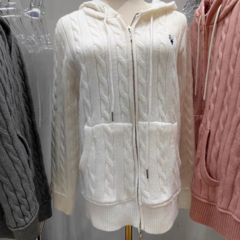 Női kapucnis kötött kardigán, cipzárral, vastag kasmír-alpaka-báránygyapjú keverék, laza szabás, hosszú ujjak, ősz 2025