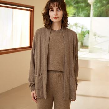 Cardigan din cașmir pentru femei, decolteu în V, mâneci lungi, 95%+ cașmir, toamnă 2023, stil urban