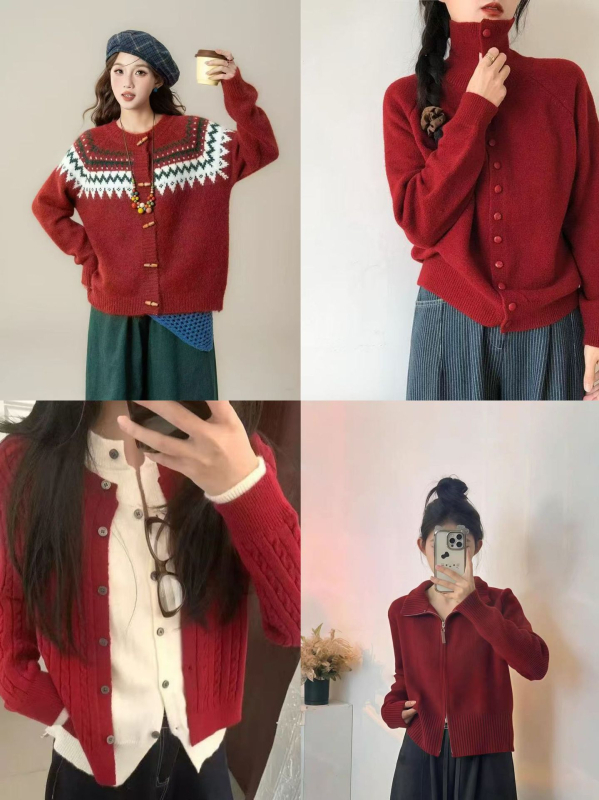 Hengbintai kardigán kasmírkeverék kötött, álló gallérral, cipzárral, bő szabású