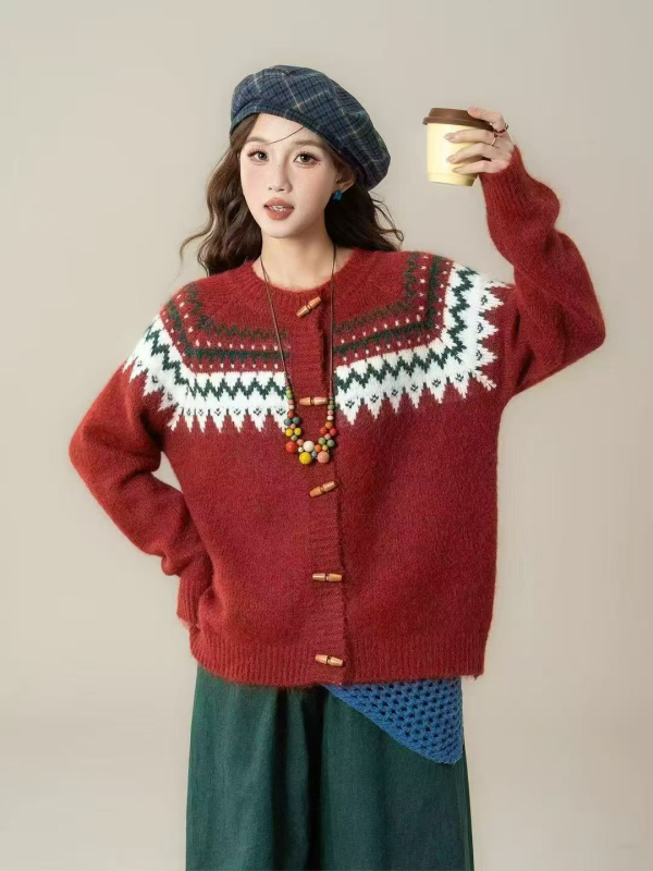 Hengbintai kardigán kasmírkeverék kötött, álló gallérral, cipzárral, bő szabású