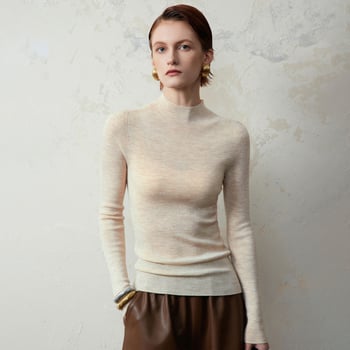 Női gyapjú fél-turtleneck kapucnis kötött pulóver – könnyű, hosszú ujjú, mindennapi letisztult stílus ősz-télre