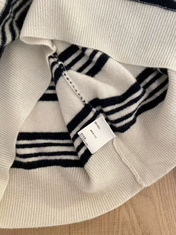 Ženski vuneni džemper s prugama, retro ovratnik, slobodan kroj, korejski stil, 95% vuna