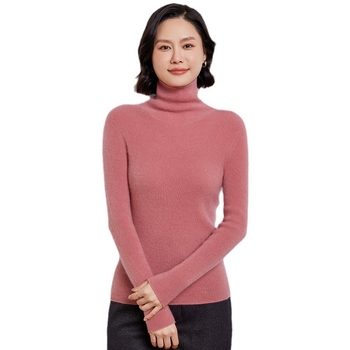 Pulover din lână pentru femei, 95% lână, Slim Fit, mâneci lungi, toamnă–iarna 2024