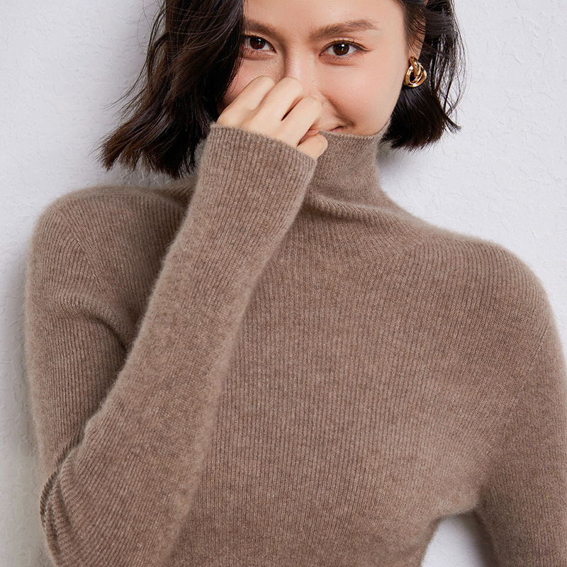 Pulover din lână pentru femei, 95% lână, Slim Fit, mâneci lungi, toamnă–iarna 2024