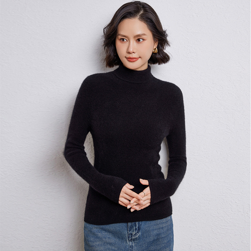 Pulover din lână pentru femei, 95% lână, Slim Fit, mâneci lungi, toamnă–iarna 2024