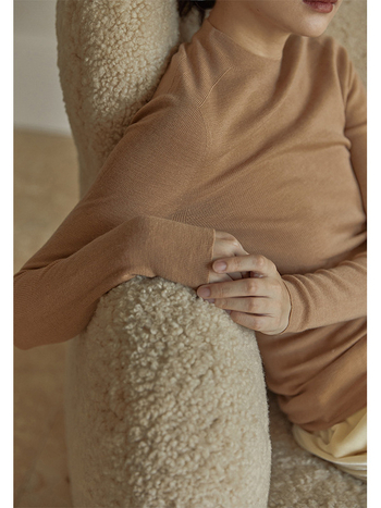 Pulover damă din cașmir tricotat, cu glugă și guler polo, croială slim, pentru toamnă-iarnă