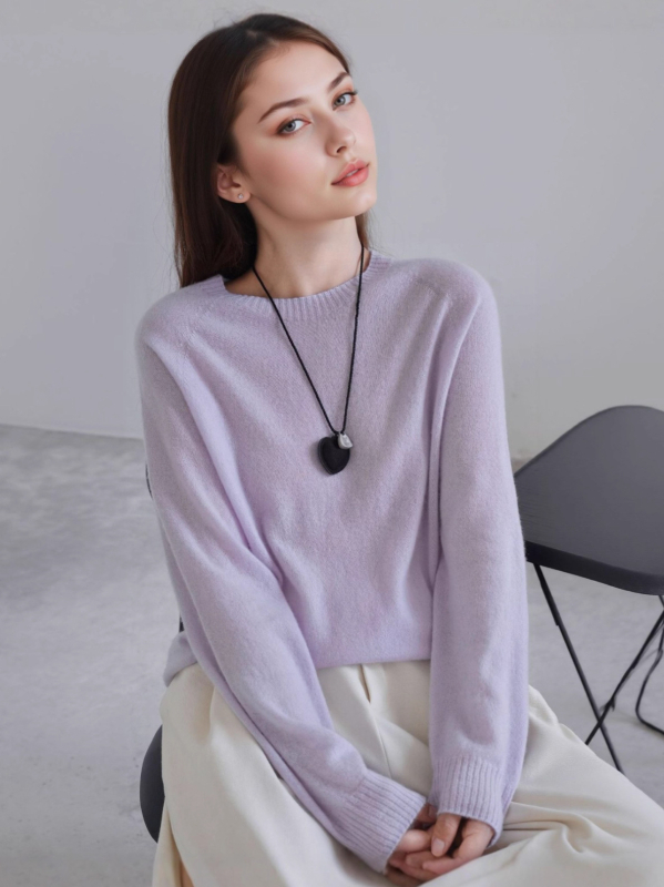 Πουλόβερ από κασμίρ με μείγμα μεταξιού Mulberry, γιακάς με στρώσεις, μακριά μανίκια, μήκος κανονικό 50–65 εκ