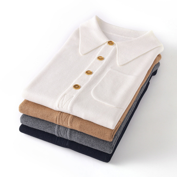 Vuneni pulover s polo ovratnikom – slim fit, dugi rukav, tanak, jesen-zima, 70–80% vuna